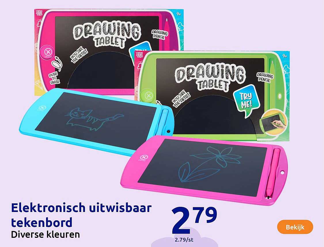 Elektronisch uitwisbaar tekenbord