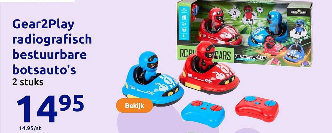 Gear2Play radiografisch bestuurbare botsauto's 2 stuks