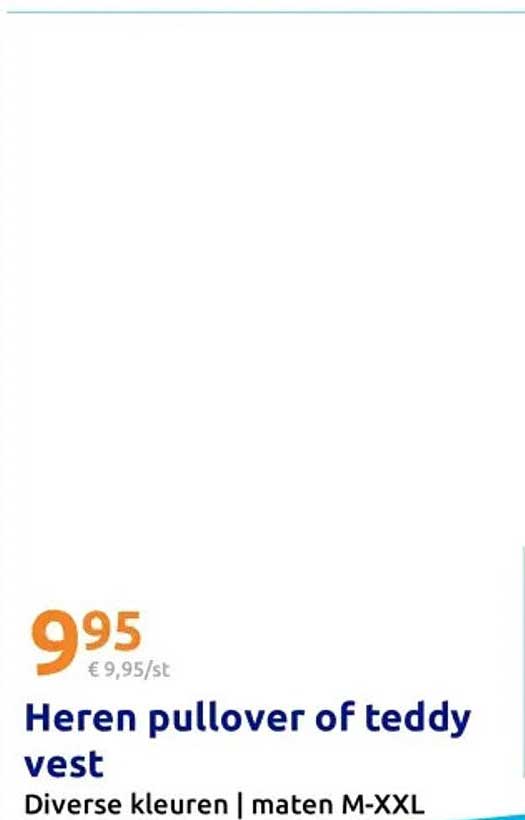 Heren pullover of teddy vest