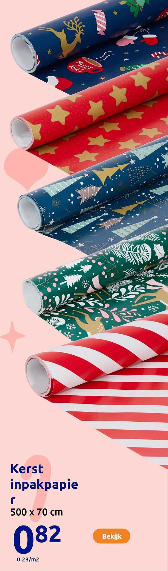 Kerst inpakpapier 500 x 70 cm