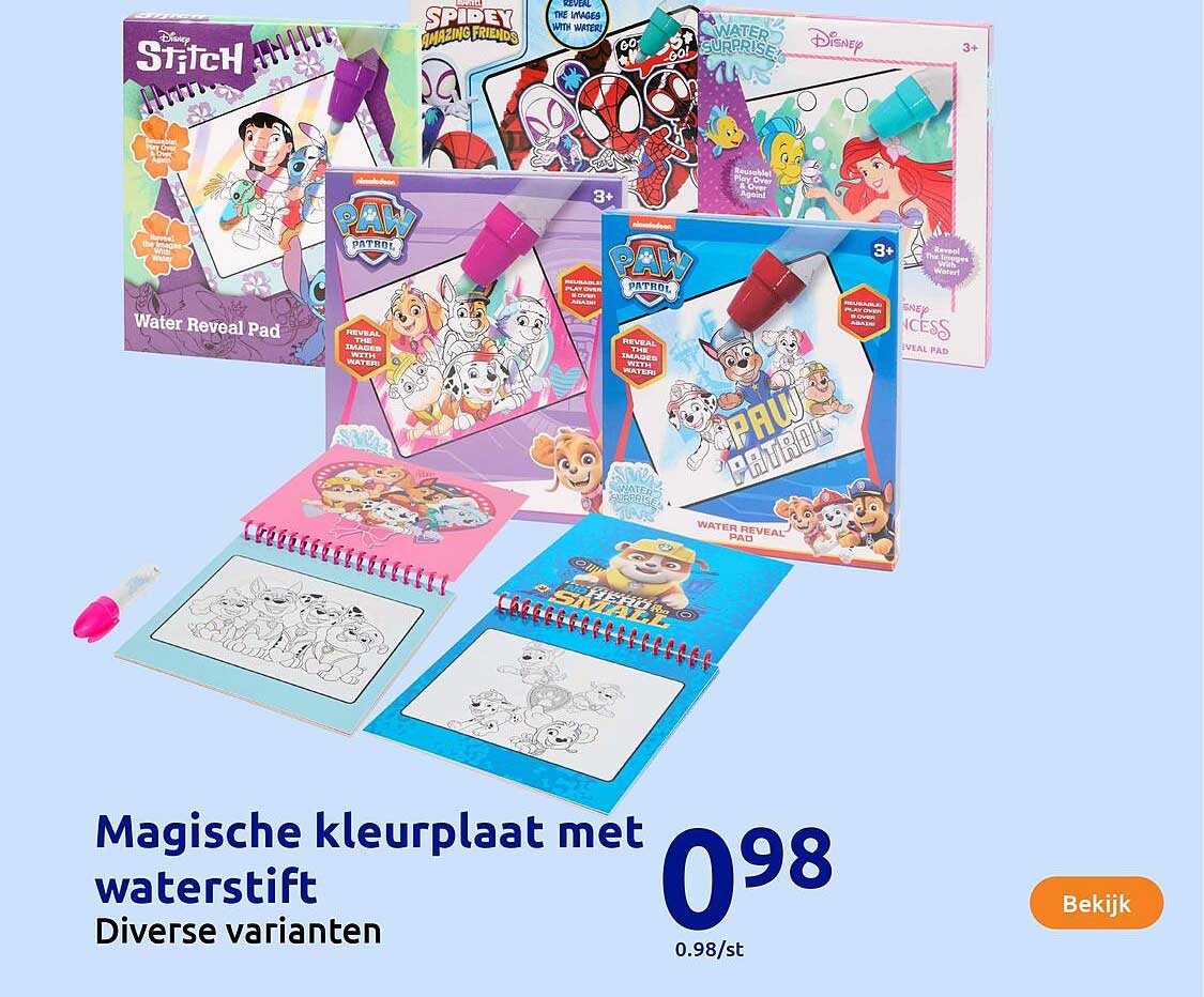Magische kleurplaat met waterstift