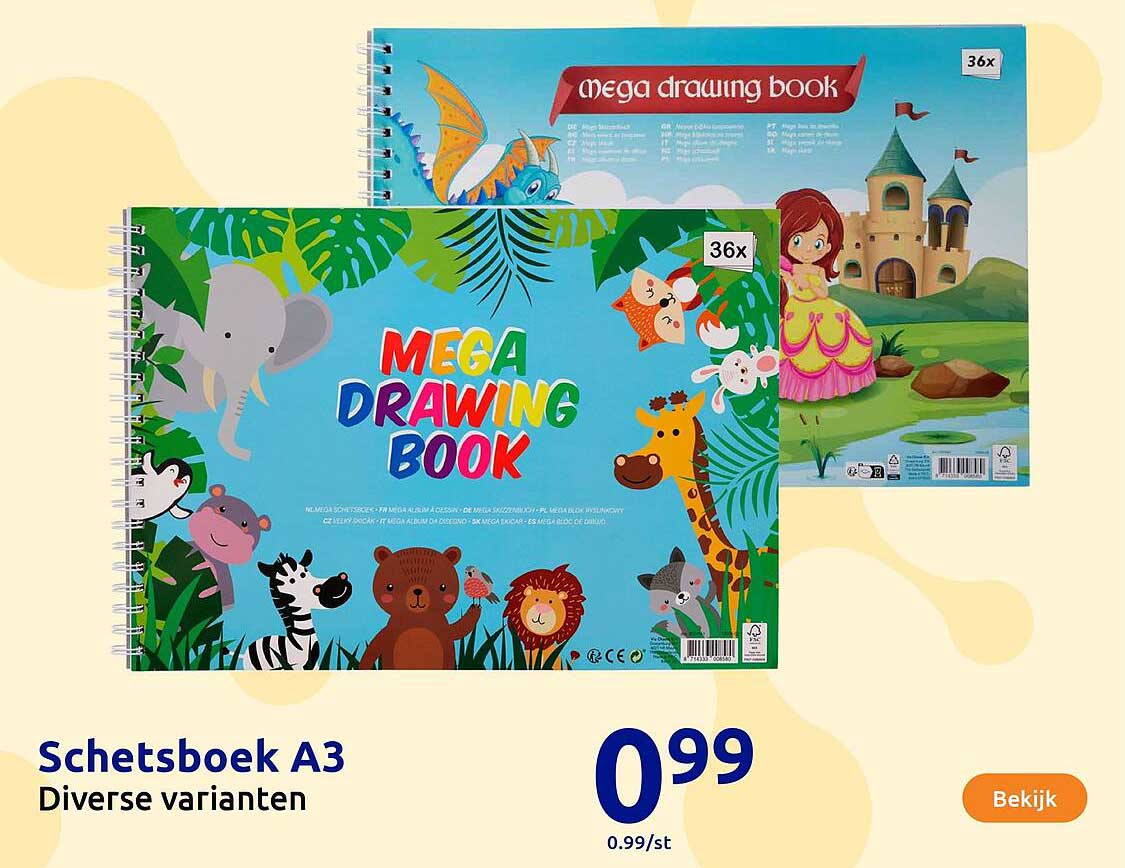 Mega Drawing Book A3 - Diverse varianten