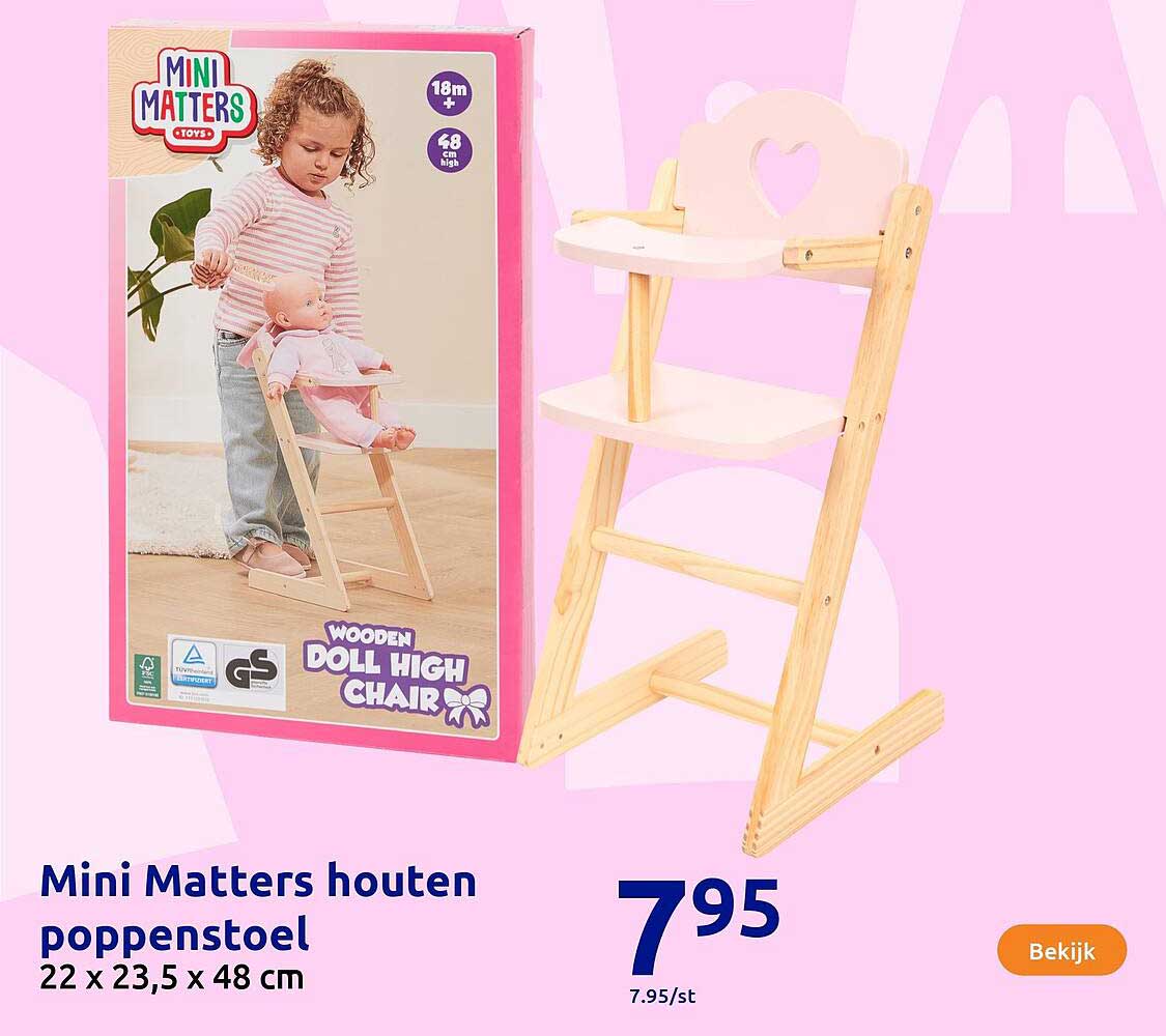Mini Matters houten poppenstoel