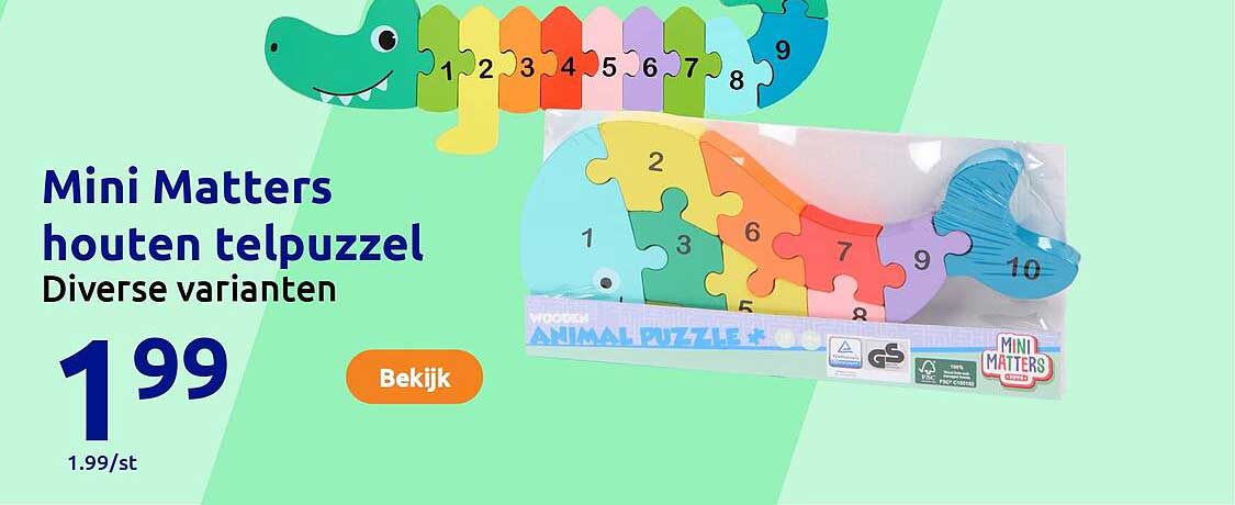Mini Matters houten telpuzzel