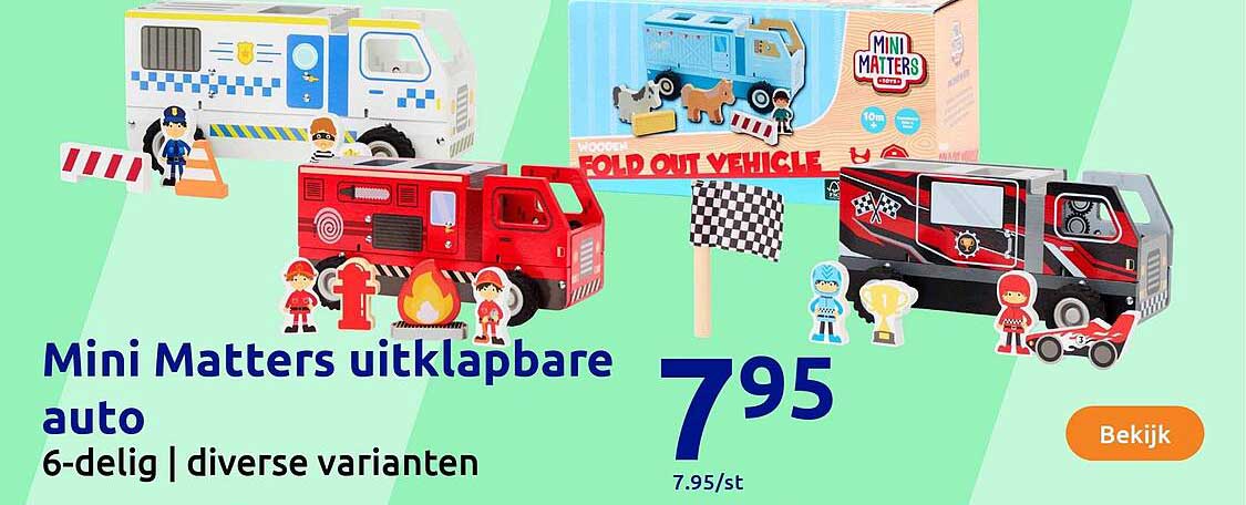 Mini Matters uitklapbare auto 6-delig | diverse varianten