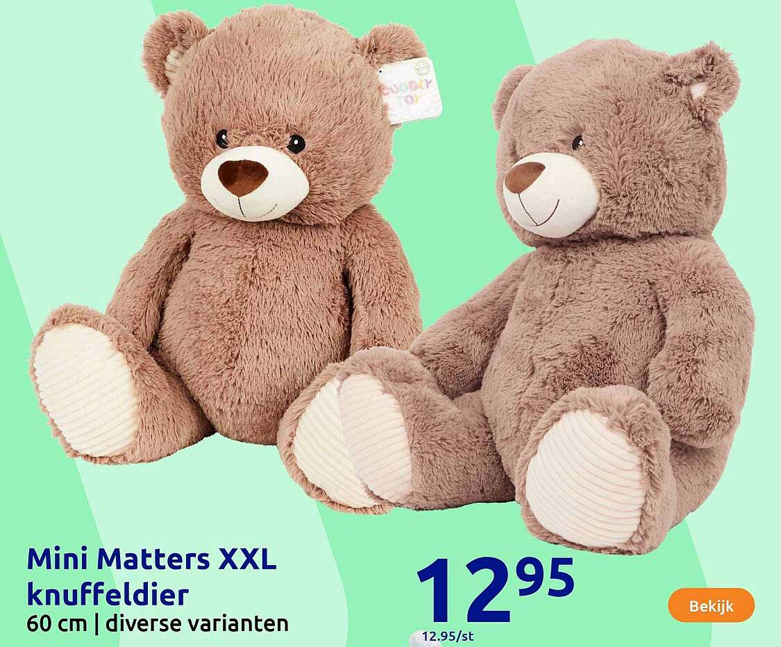 Mini Matters XXL knuffeldier 60 cm | diverse varianten