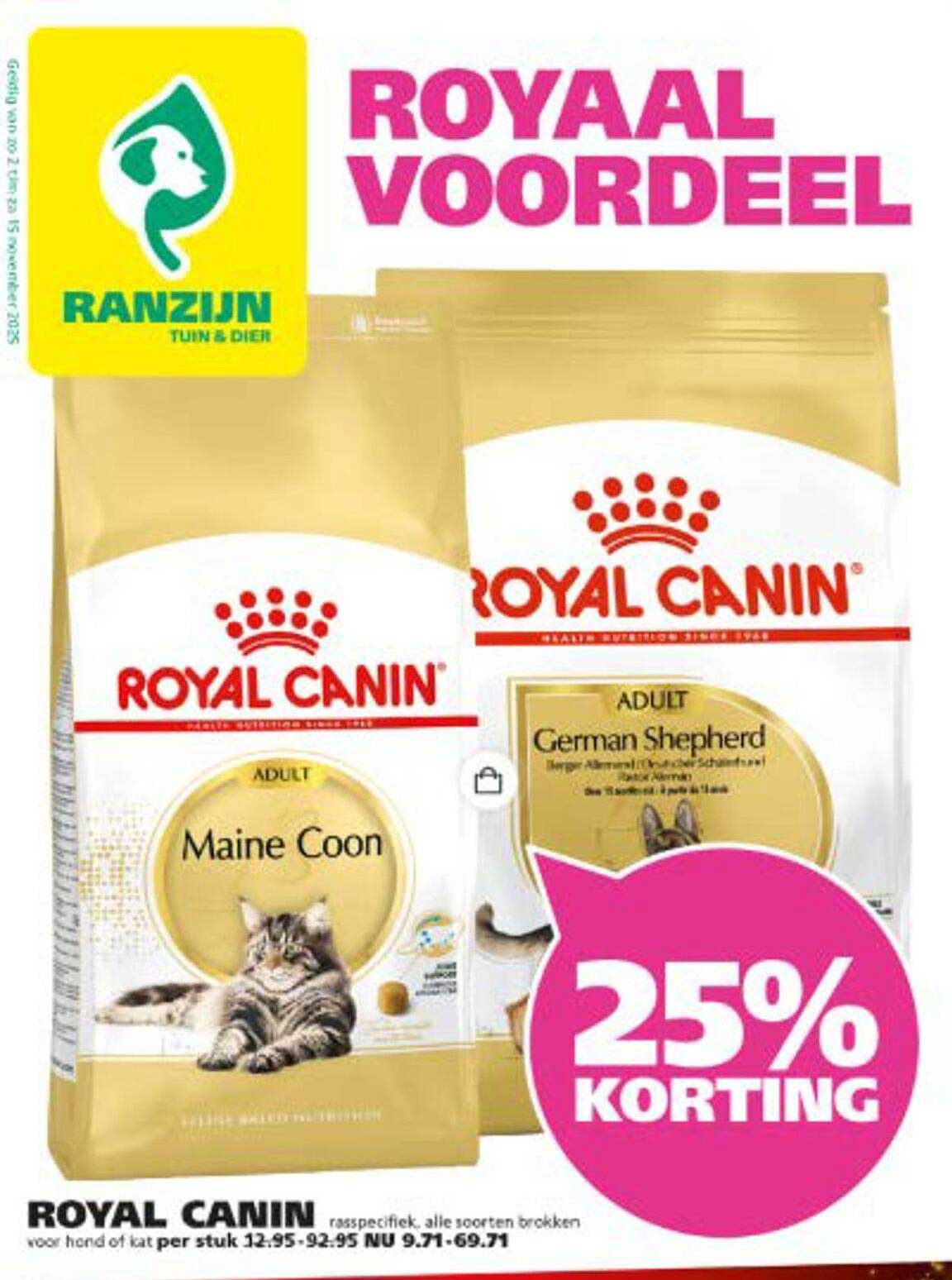 ROYAL CANIN ras/specifiek, alle soorten brokken