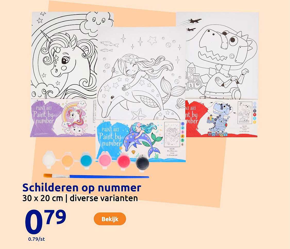 Schilderen op nummer 30 x 20 cm | diverse varianten