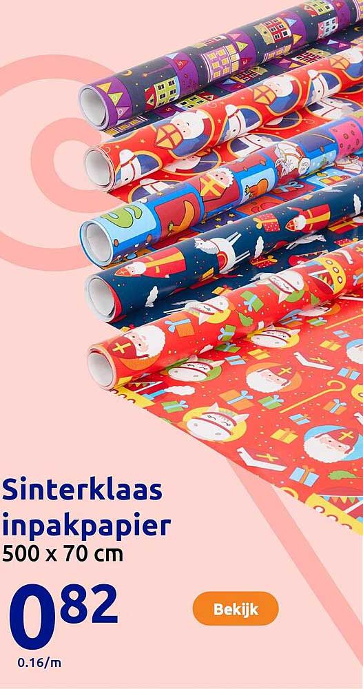 Sinterklaas inpakpapier 500 x 70 cm