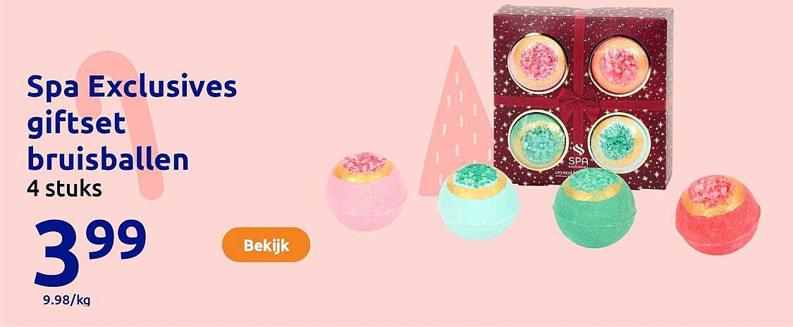 Spa Exclusives giftset bruisballen 4 stuks
