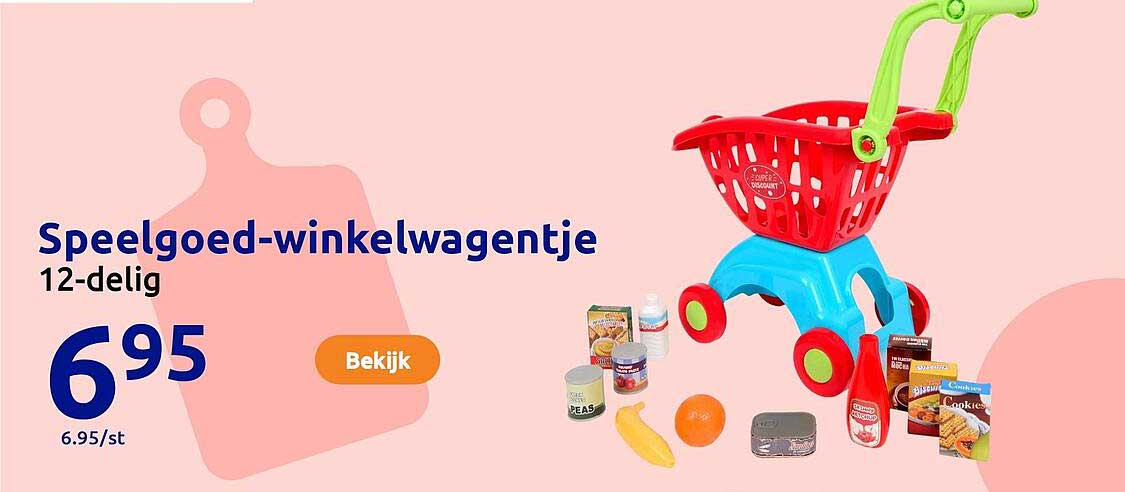 Speelgoed-winkelwagentje 12-delig