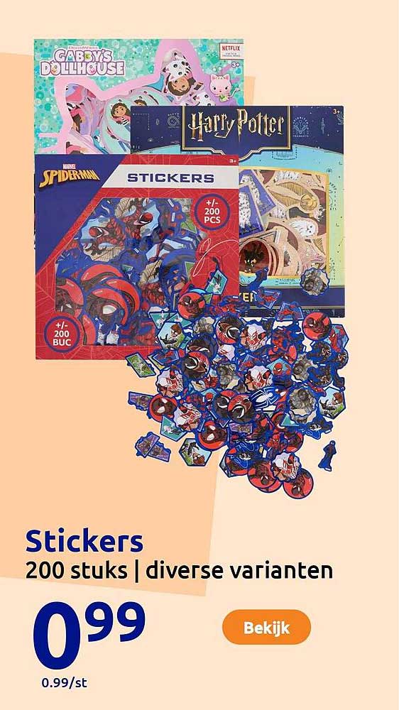 Stickertjes 200 stuks | diverse varianten
