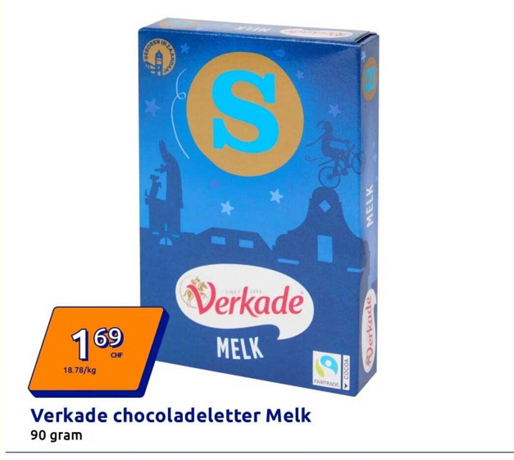 Verkade chocoladeletter Melk 90 gram