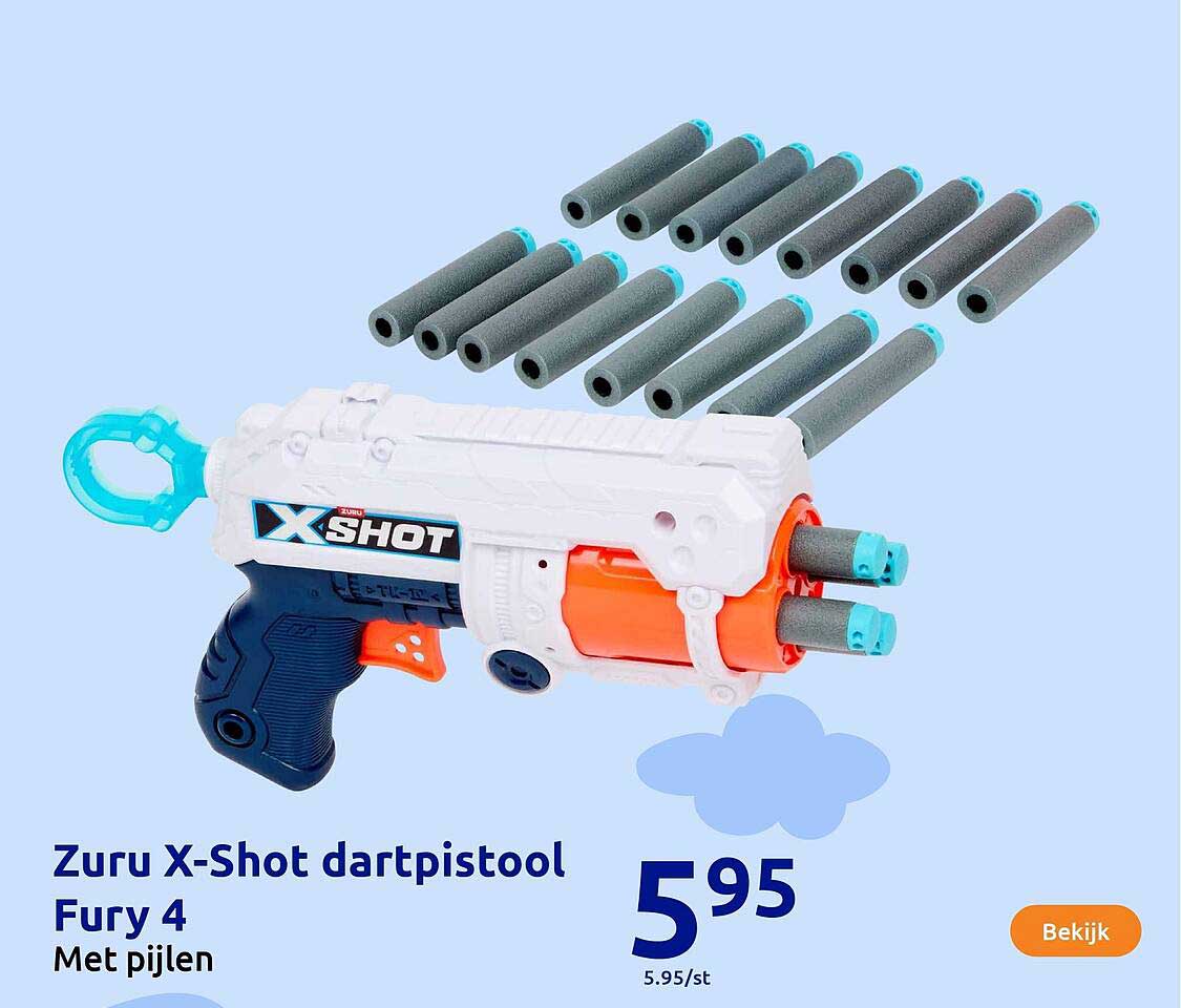 Zuru X-Shot dartpistool Fury 4 Met pijlen